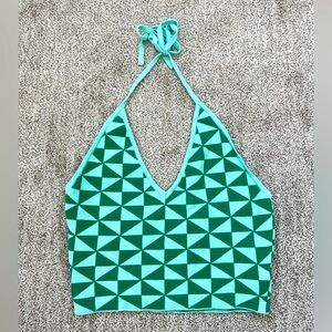 Urban Outfitters Checkered tie top, size S